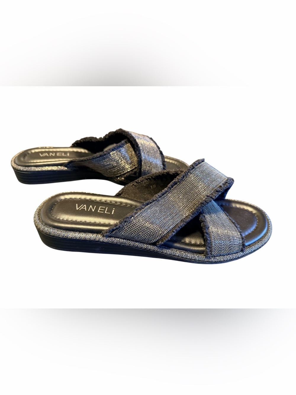VANELi Bogie Slide Sandal-Metallic Charcoal Cross-Band Size 7M - Picture 2 of 7